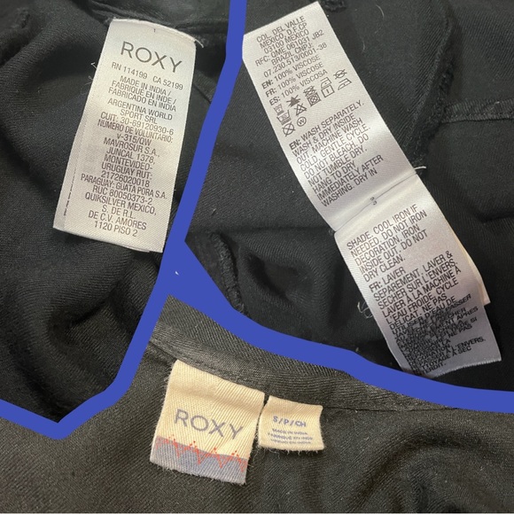 ๐HP๐Roxy embroidered tank top in black and grey. ๐บ Size Small - Picture 7 of 7